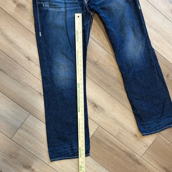 Big Star Men's Straight Distressed Jeans in Deep Blue Size 38 - Picture 7 of 8